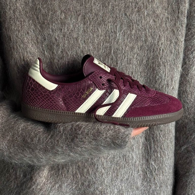 Adidas Samba OG Snakeskin Maroon Cream White (Women's)