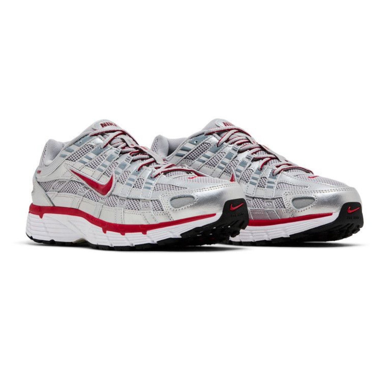 Nike P-6000 Metallic Silver Gym Red