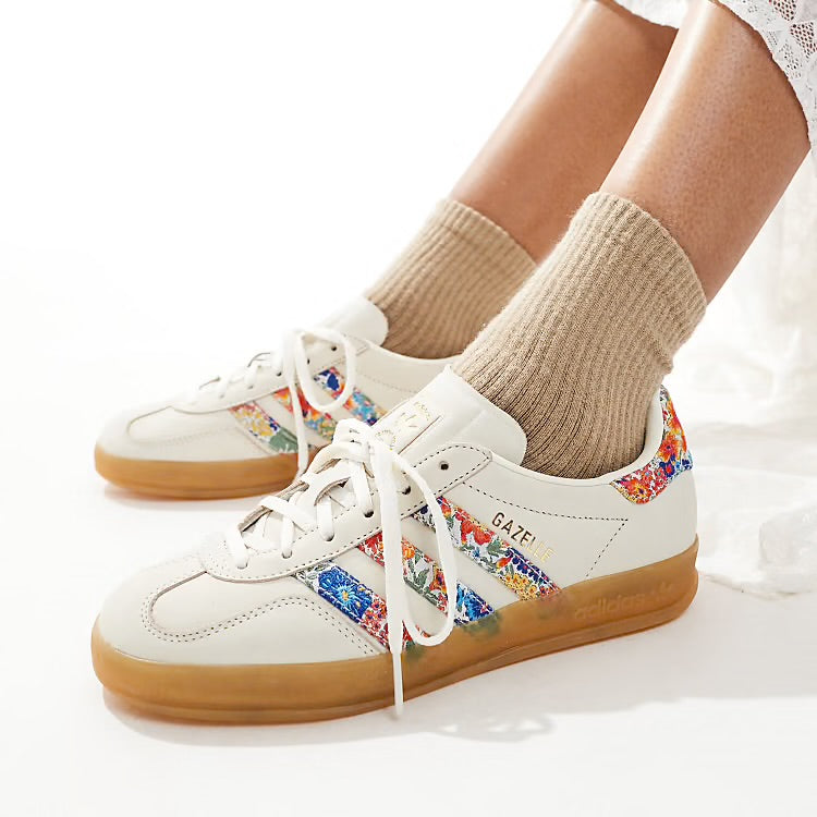 ADIDAS GAZELLE INDOOR - LIBERTY LONDON FLORAL EMBROIDERY STIPES