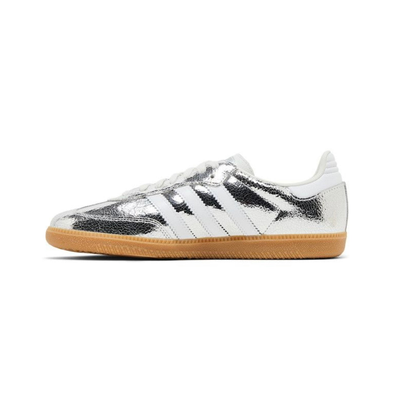 ADIDAS SAMBA OG - SILVER METALLIC CRACKED LEATHER