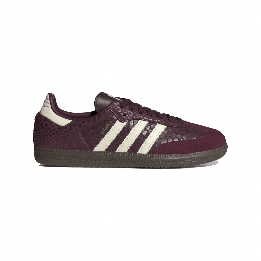 Adidas Samba OG Snakeskin Maroon Cream White (Women's)