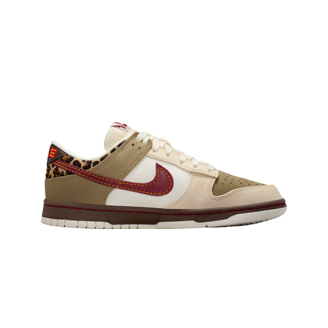 Nike Dunk Low Retro Khaki Team Red Pearl White