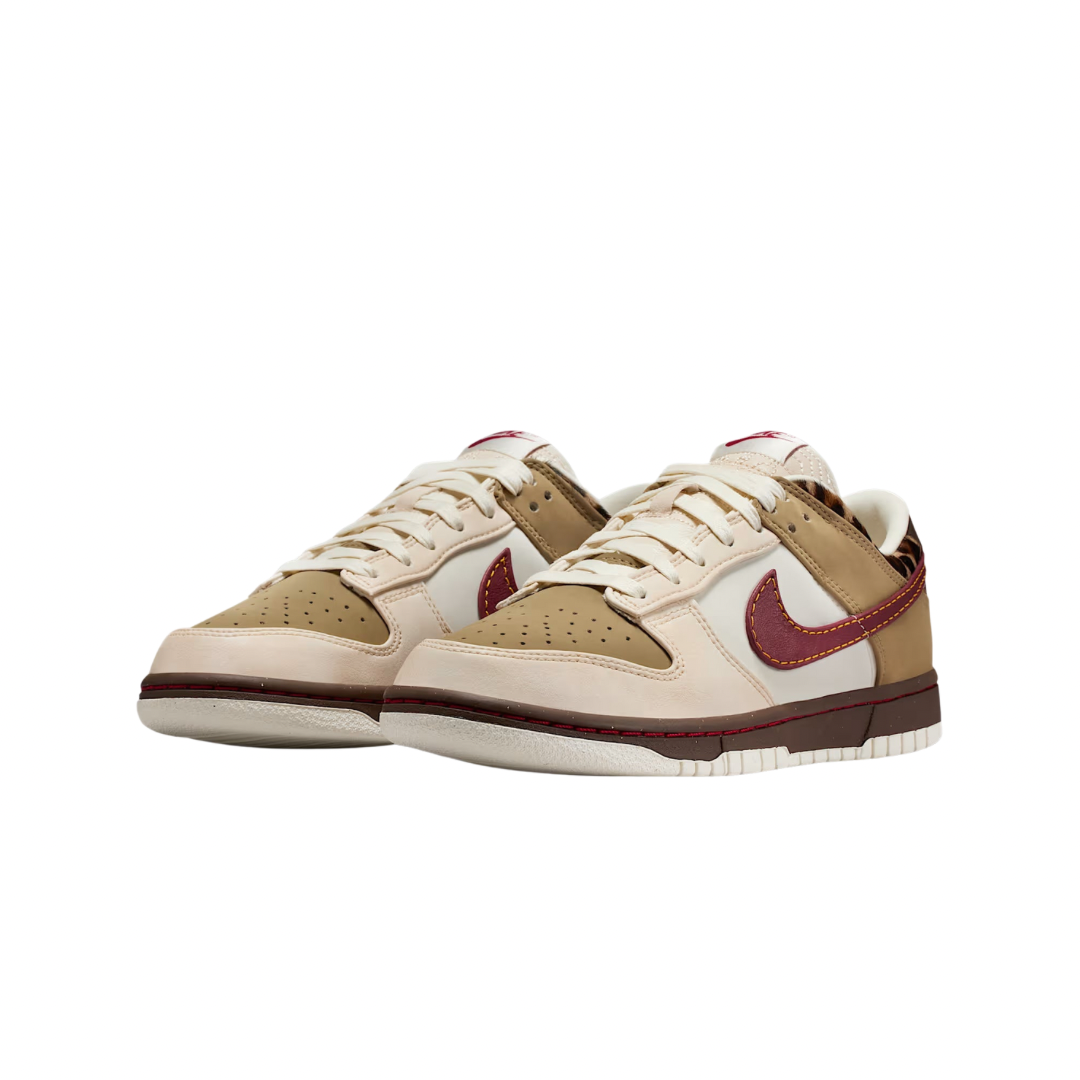 Nike Dunk Low Retro Khaki Team Red Pearl White