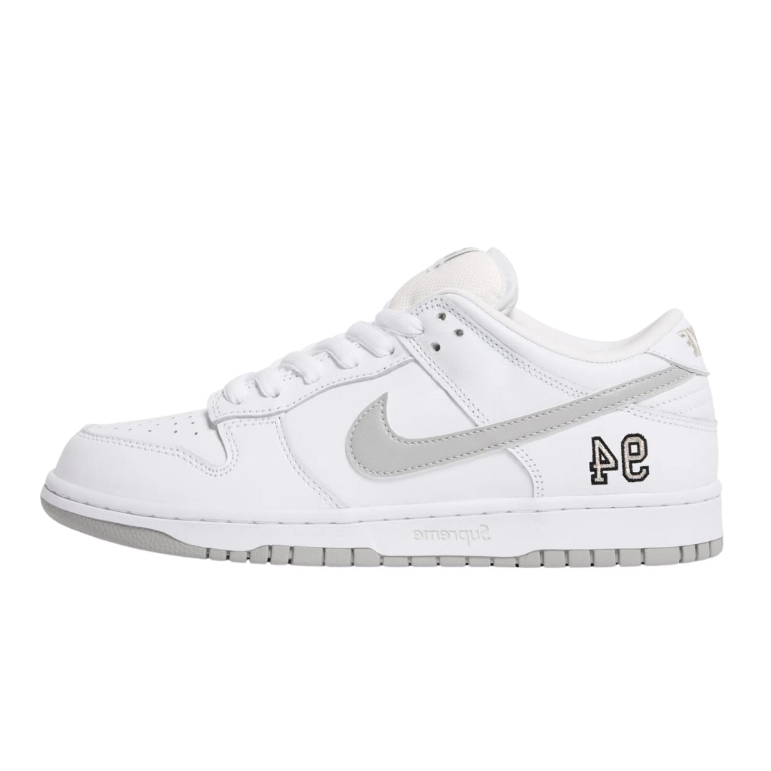Nike SB Dunk Low Supreme 94 White Metallic Silver