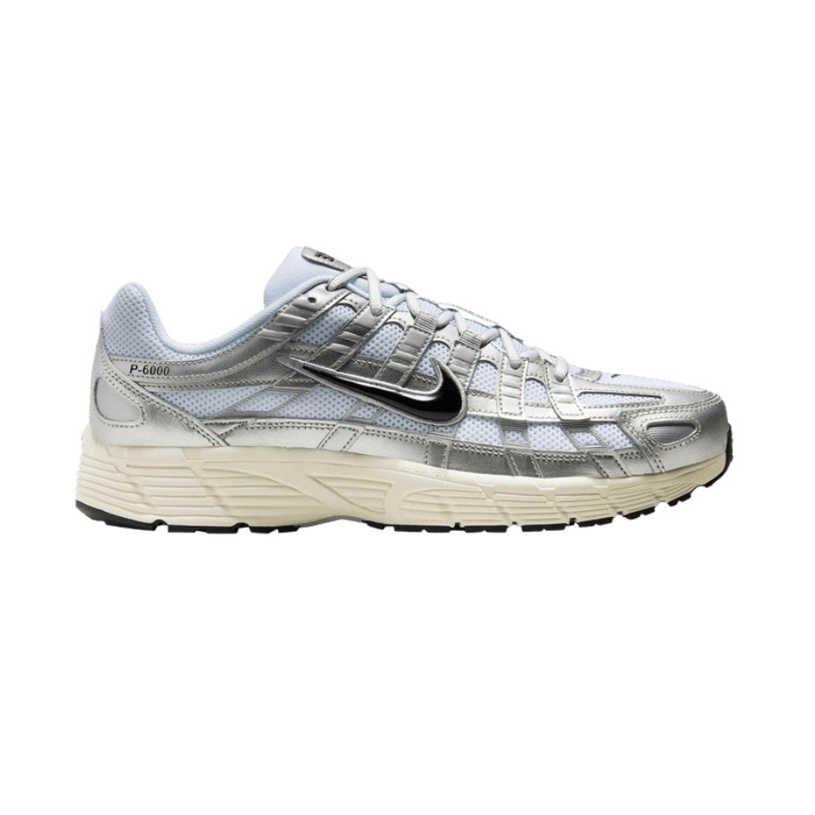 Nike P-6000 White Metallic Silver Flat Silver Black