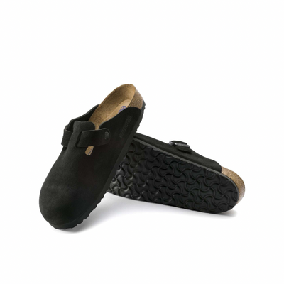 Birkenstock Boston Soft Footbed Suede Black