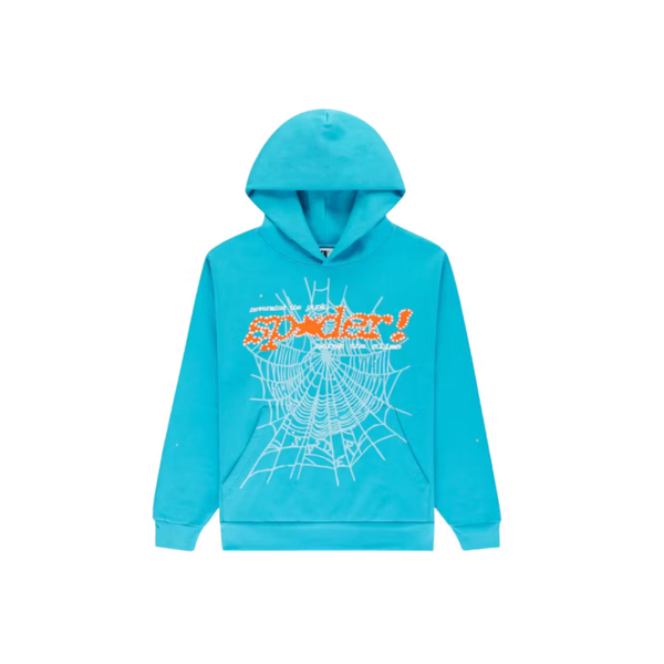 Sp5der Punk V2 Hoodie Cyan