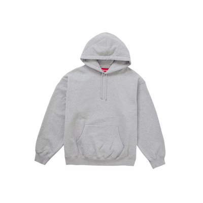 Supreme Satin Applique Hooded Sweatshirt (FW24) Heather Grey