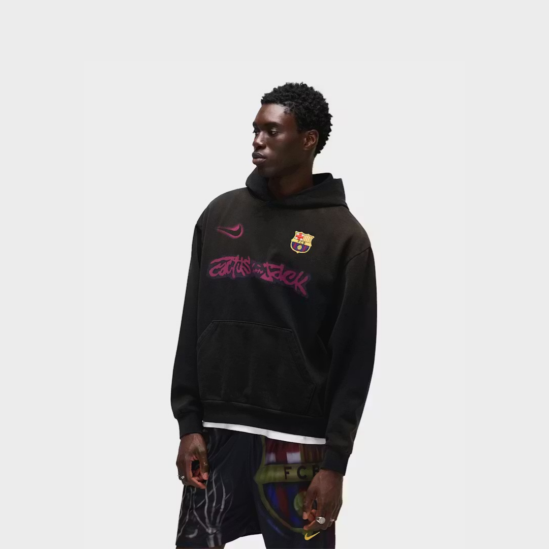 Travis Scott x Nike x FC Barcelona Spray Logo Hoodie Black