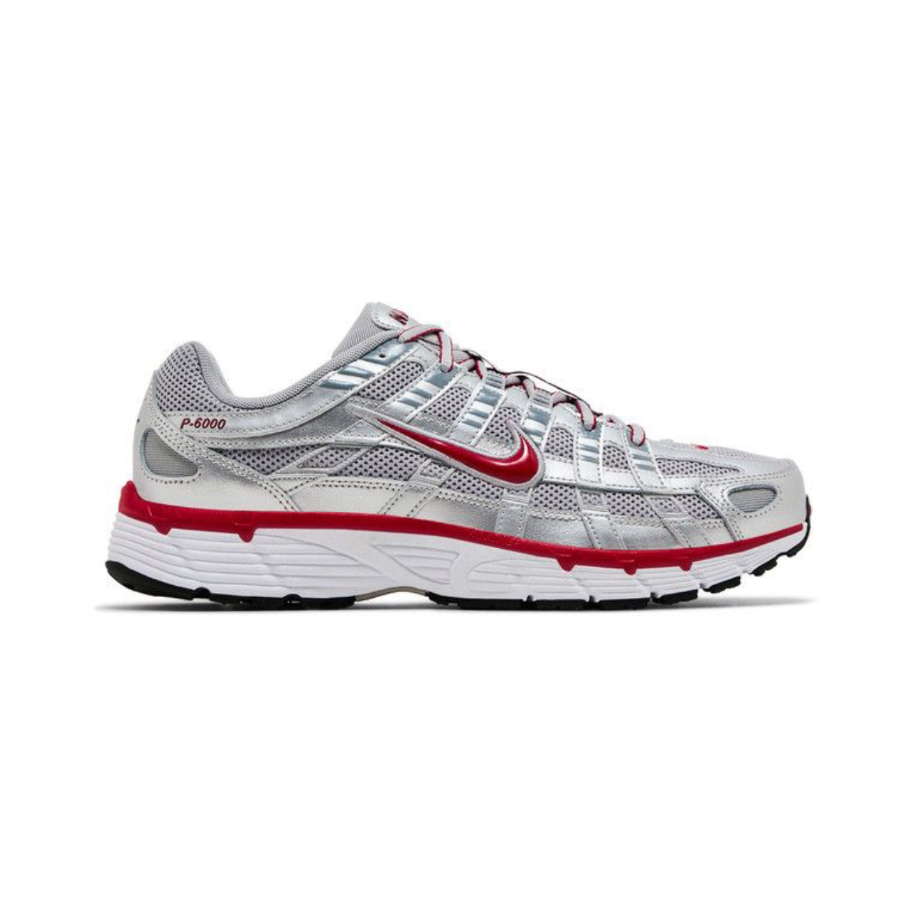 Nike P-6000 Metallic Silver Gym Red