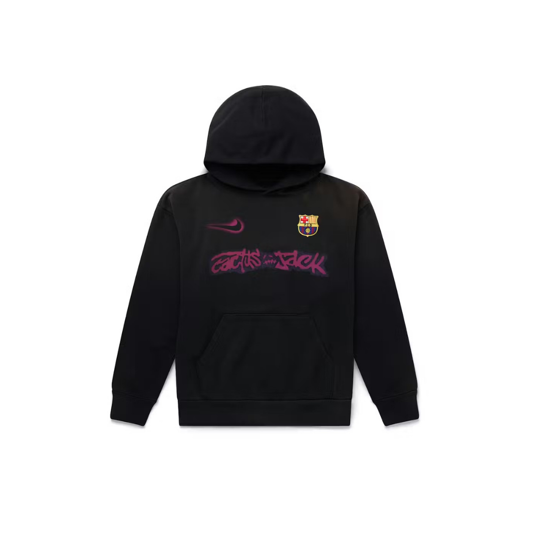 Travis Scott x Nike x FC Barcelona Spray Logo Hoodie Black