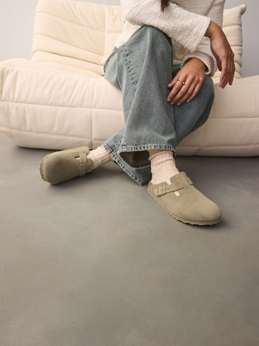 Birkenstock Boston Suede Faded Khaki