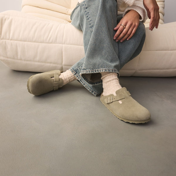 Birkenstock Boston Suede Faded Khaki