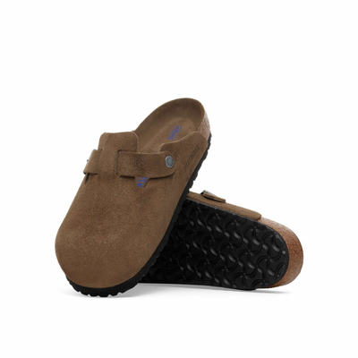 Birkenstock Boston Soft Footbed Suede Dark Tea Tonal