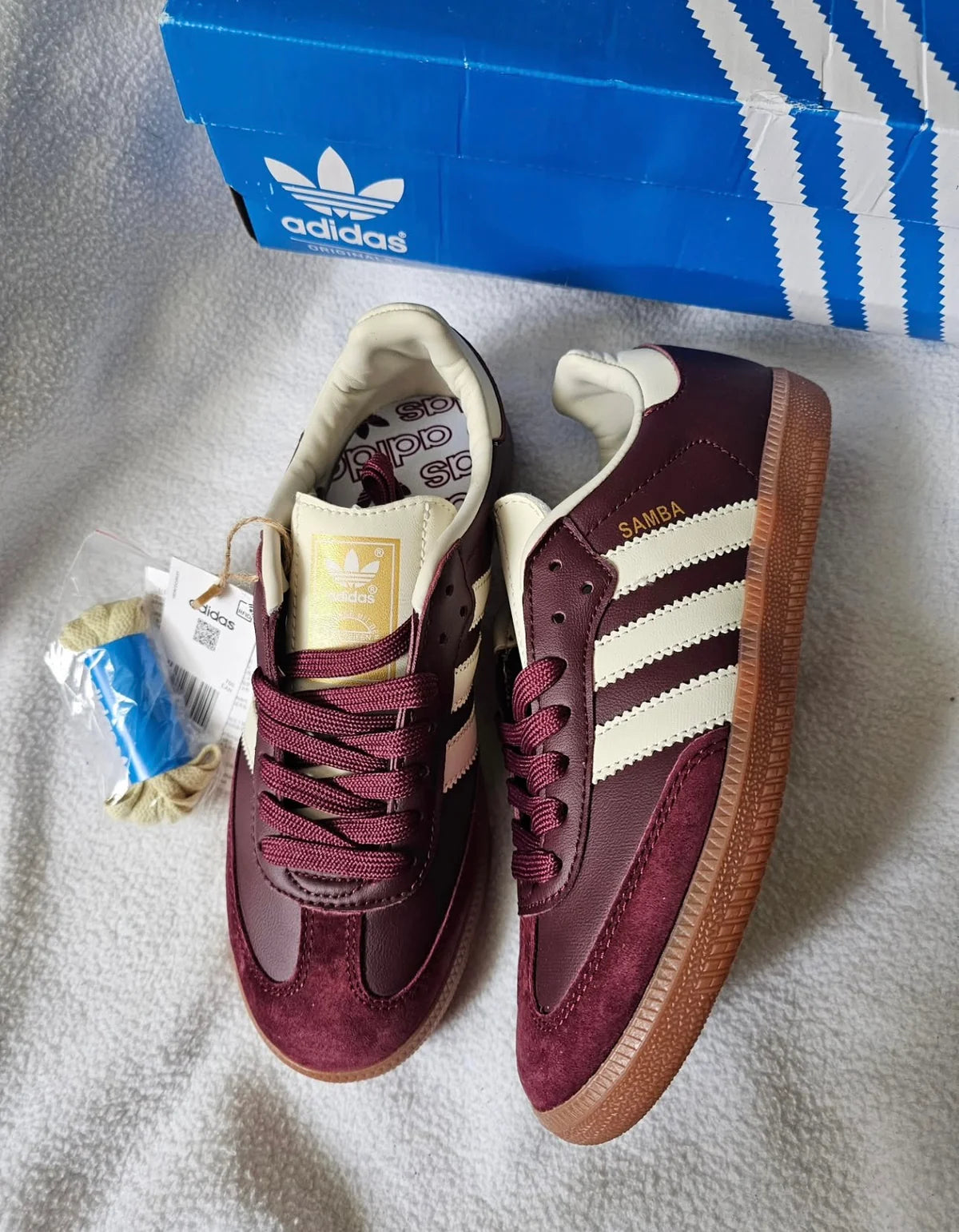 adidas Samba OG Maroon Gold Metallic (Women's)