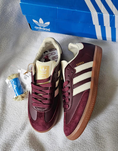adidas Samba OG Maroon Gold Metallic (Women's)