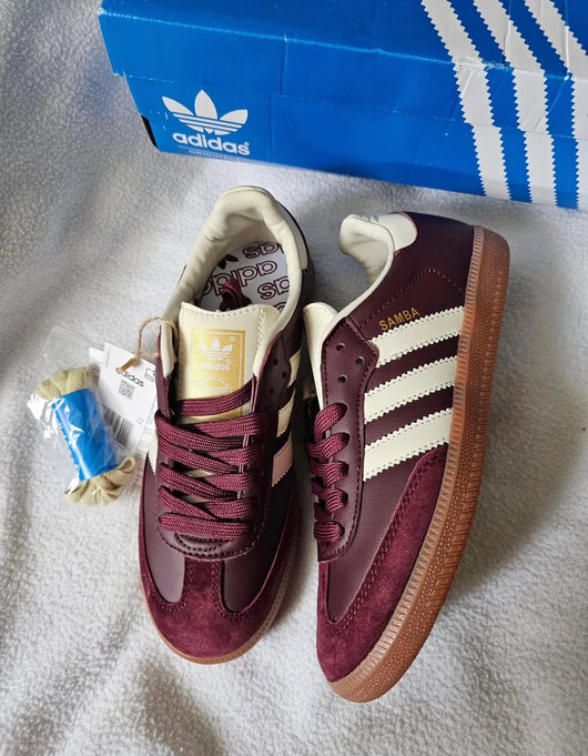 adidas Samba OG Maroon Gold Metallic (Women's)