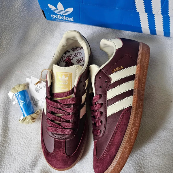 adidas Samba OG Maroon Gold Metallic (Women's)