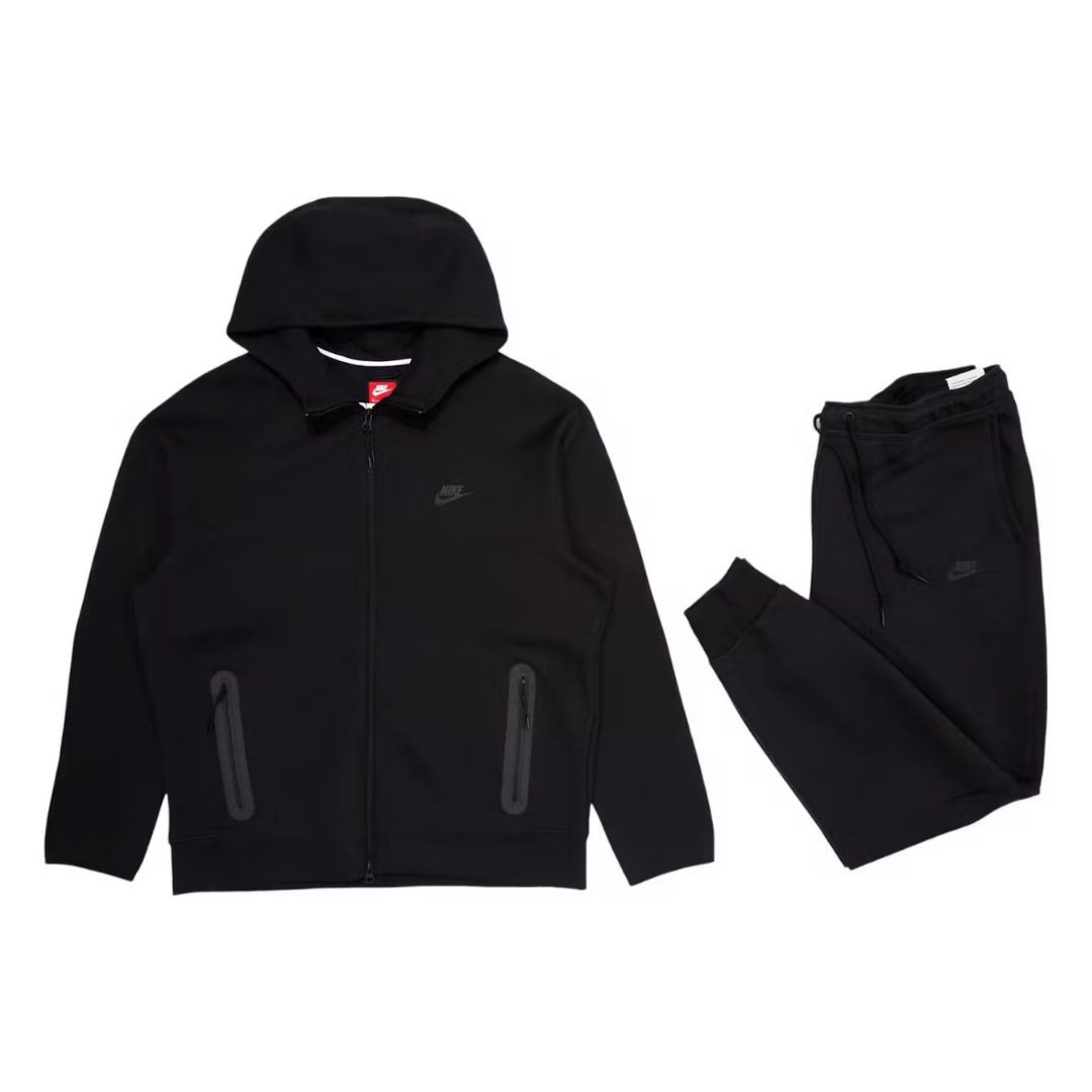 Nike Sportswear Tech Fleece Full-Zip Hoodie & Joggers Set Black/Black