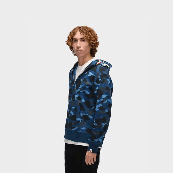 BAPE Color Camo Shark Full Zip Hoodie Blue