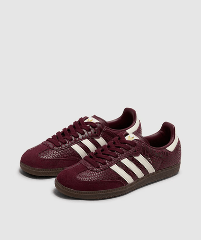 Adidas Samba OG Snakeskin Maroon Cream White (Women's)