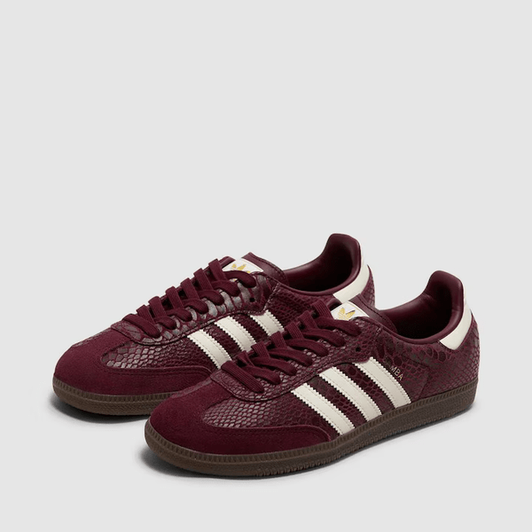 Adidas Samba OG Snakeskin Maroon Cream White (Women's)