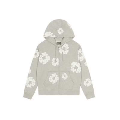 Denim Tears Cotton Wreath Zip Hoodie Grey