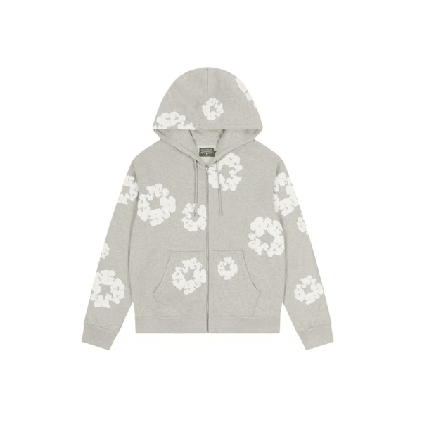 Denim Tears Cotton Wreath Zip Hoodie Grey