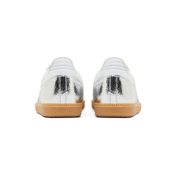 adidas Samba OG Silver Metallic Cracked Leather (Women's)