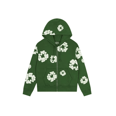 Denim Tears Cotton Wreath Zip Hoodie Green
