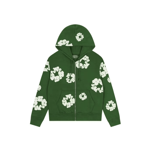 Denim Tears Cotton Wreath Zip Hoodie Green