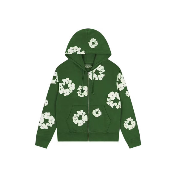 Denim Tears Cotton Wreath Zip Hoodie Green