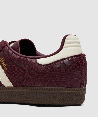 Adidas Samba OG Snakeskin Maroon Cream White (Women's)