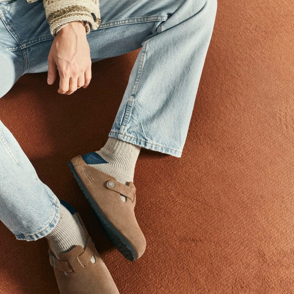 Birkenstock Boston Soft Footbed Suede Dark Tea Tonal