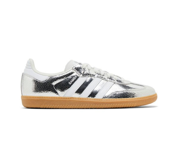 adidas Samba OG Silver Metallic Cracked Leather (Women's)