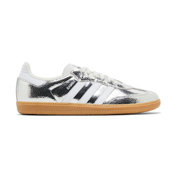 adidas Samba OG Silver Metallic Cracked Leather (Women's)