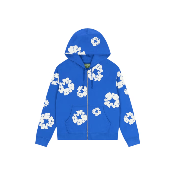 Denim Tears Cotton Wreath Zip Hoodie Blue