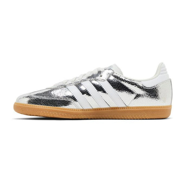 adidas Samba OG Silver Metallic Cracked Leather (Women's)