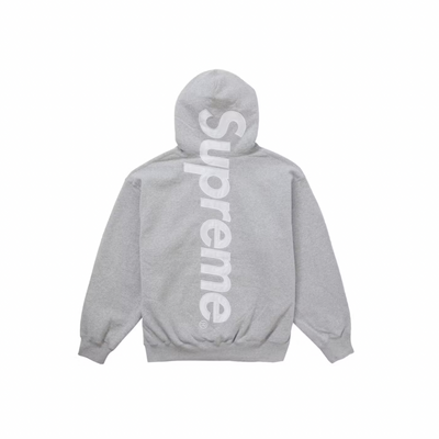 Supreme Satin Applique Hooded Sweatshirt (FW24) Heather Grey