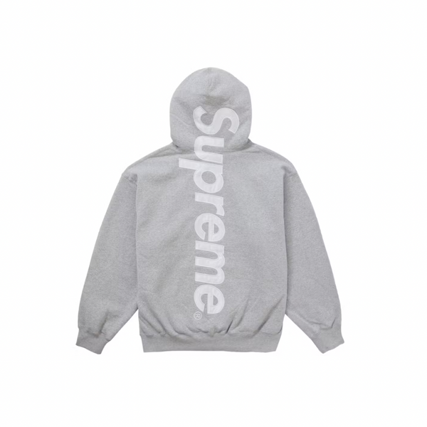 Supreme Satin Applique Hooded Sweatshirt (FW24) Heather Grey
