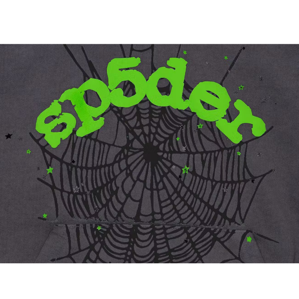 Sp5der Wait Web Hoodie Slate Grey