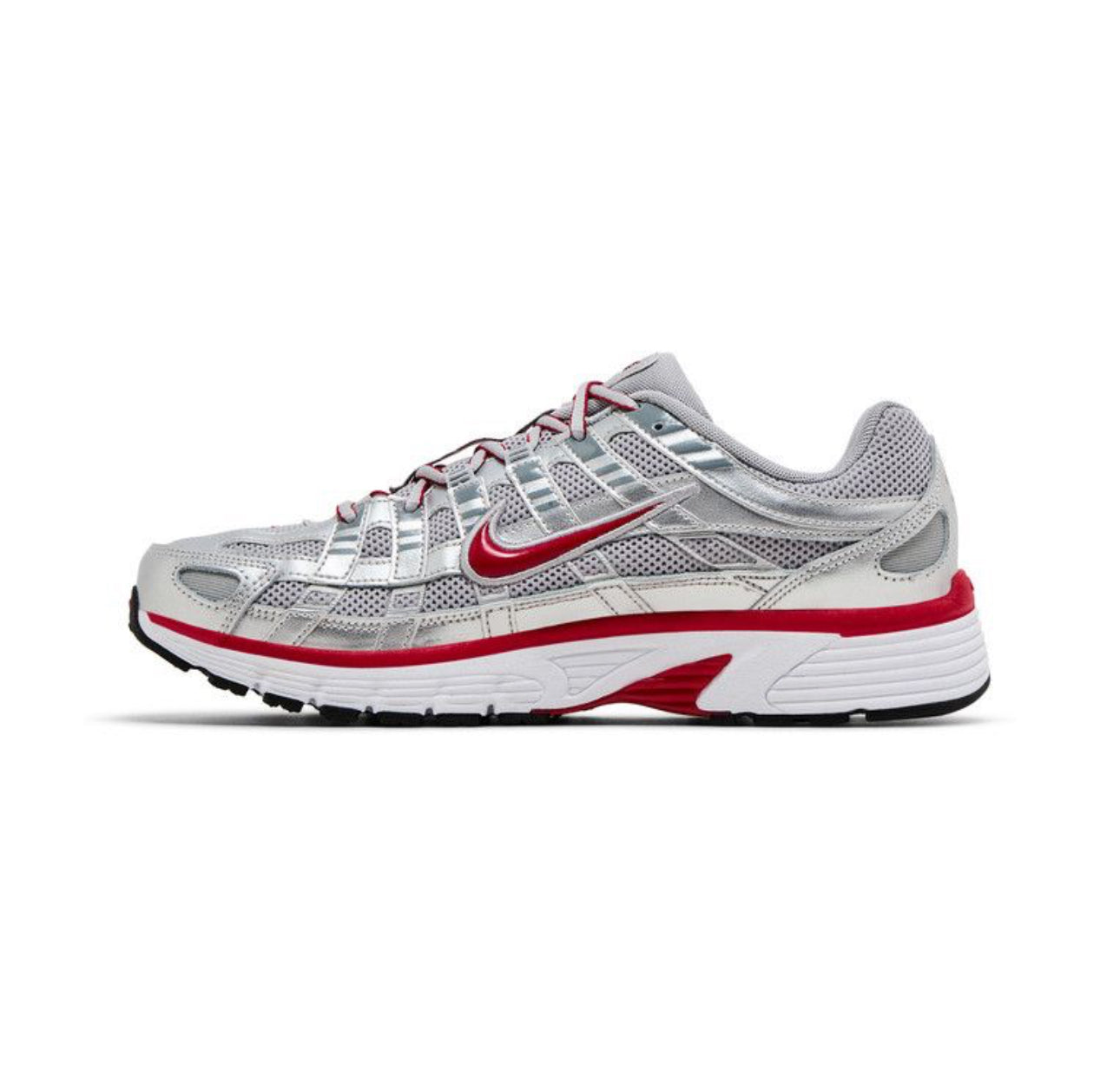 Nike P-6000 Metallic Silver Gym Red