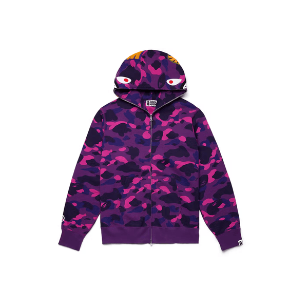 BAPE Color Camo Shark Full Zip Hoodie Purple