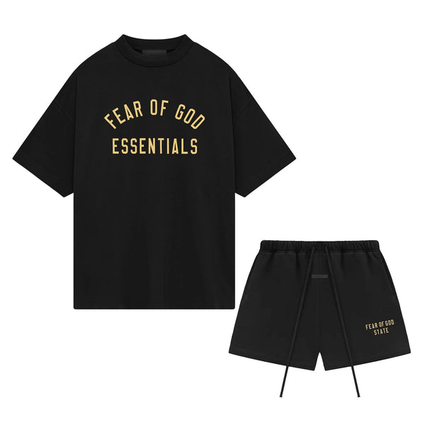 Fear of God Essentials Black Yellow Summer Set