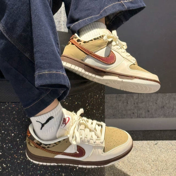 Nike Dunk Low Retro Khaki Team Red Pearl White