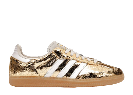 adidas Samba OG Gold Metallic Cracked Leather (Women's)